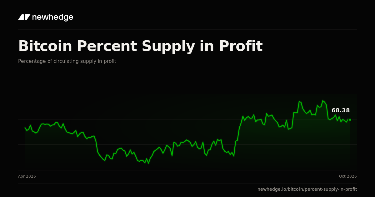 Bitcoin Percent Supply in Profit Chart | Newhedge