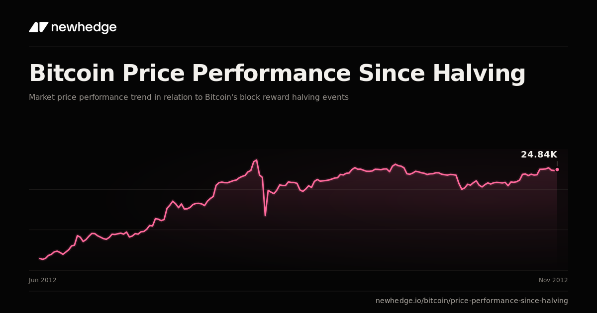 Bitcoin Price Performance Since Halving Chart | Newhedge