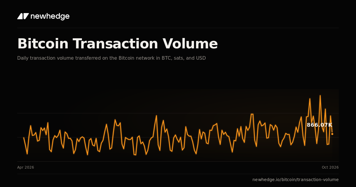 Bitcoin Transaction Volume Chart | Newhedge